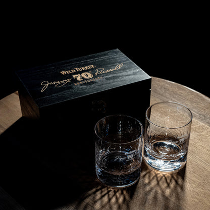 Jimmy's 70th Hand Cut Crystal Glass Box Set